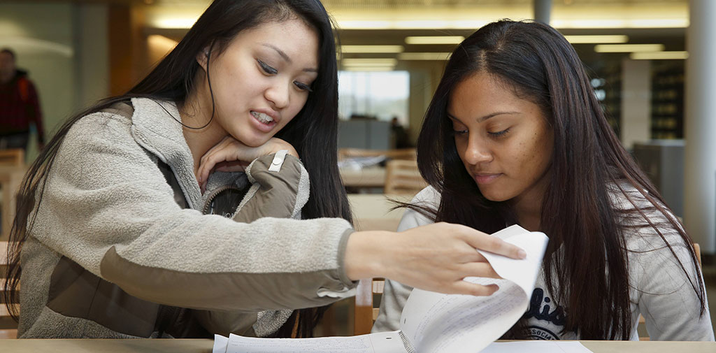 students in the Salem State Library