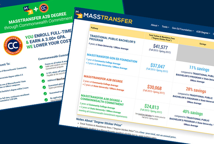 Screenshots of the new MassTransfer website