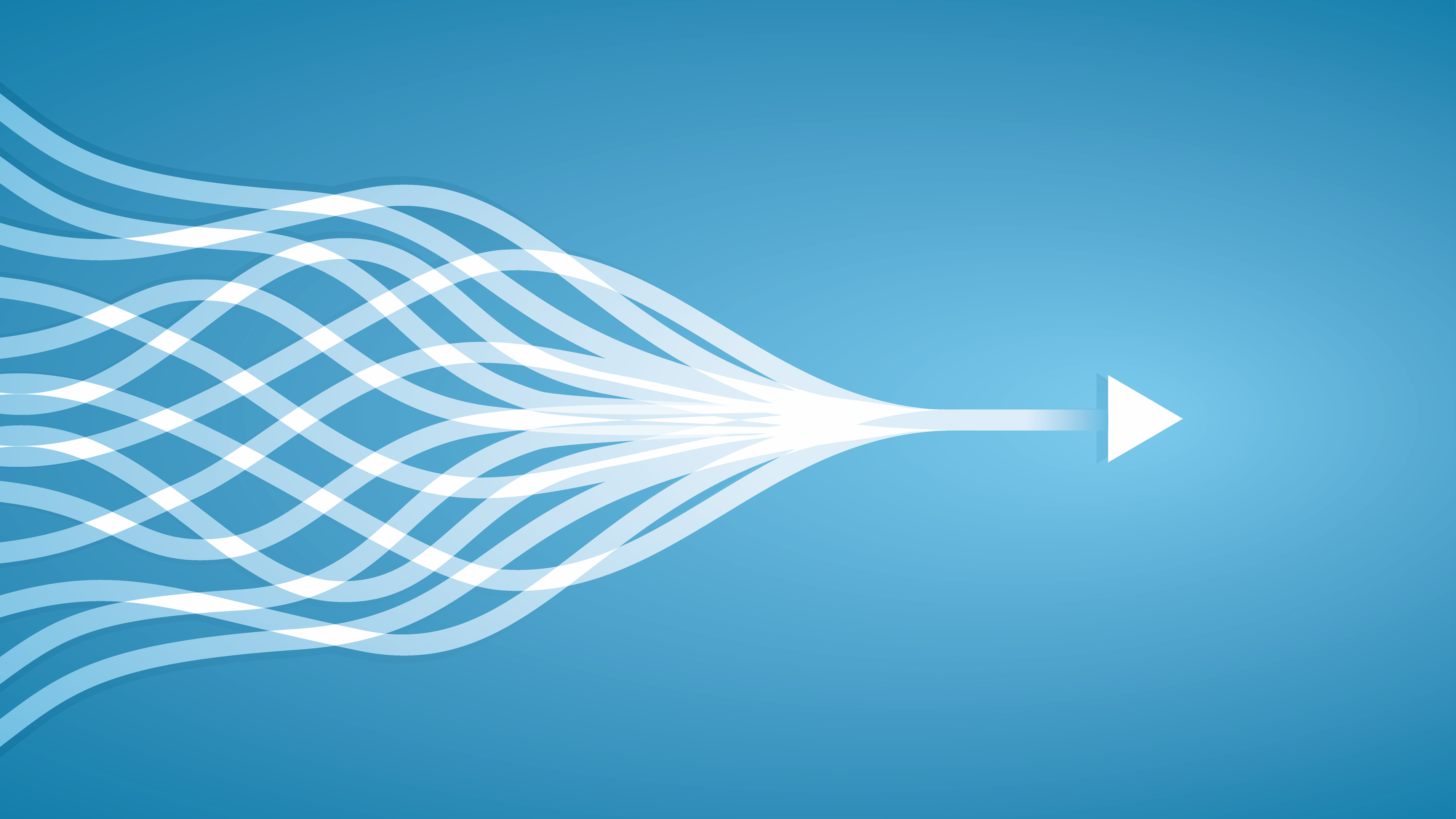 Abstract intertwined flowing arrows