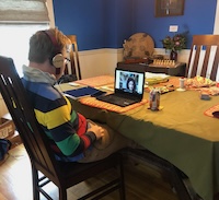 Student attending class from home