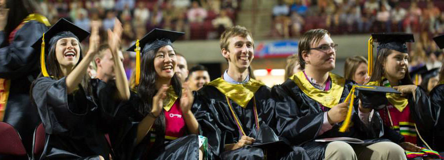 Students at UMass Amherst 2015 Commonwealth Honors College Commencement Ceremony