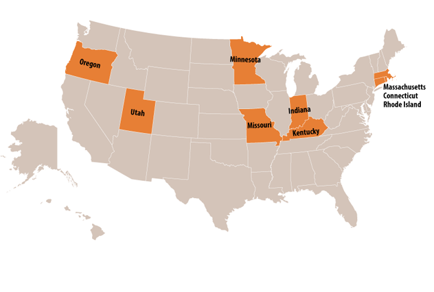 Massachusetts, Connecticut, Rhode Island, Indiana, Kentucky, Minnesota, Missouri, Utah and Oregon make up the Multi-State Collaborative to Advance Learning Outcomes
